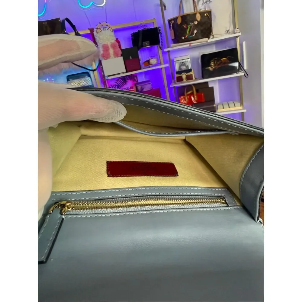Valentino Garavani Rock Stud Blue Gray Crossbody/Shoulder 2 way Bag